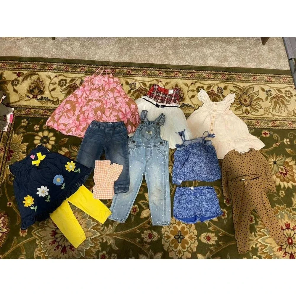 Toddler Girls Clothing Lot 10pc‎ OshKosh Old Navy Cat & Jack 18-24M 2T Dresses